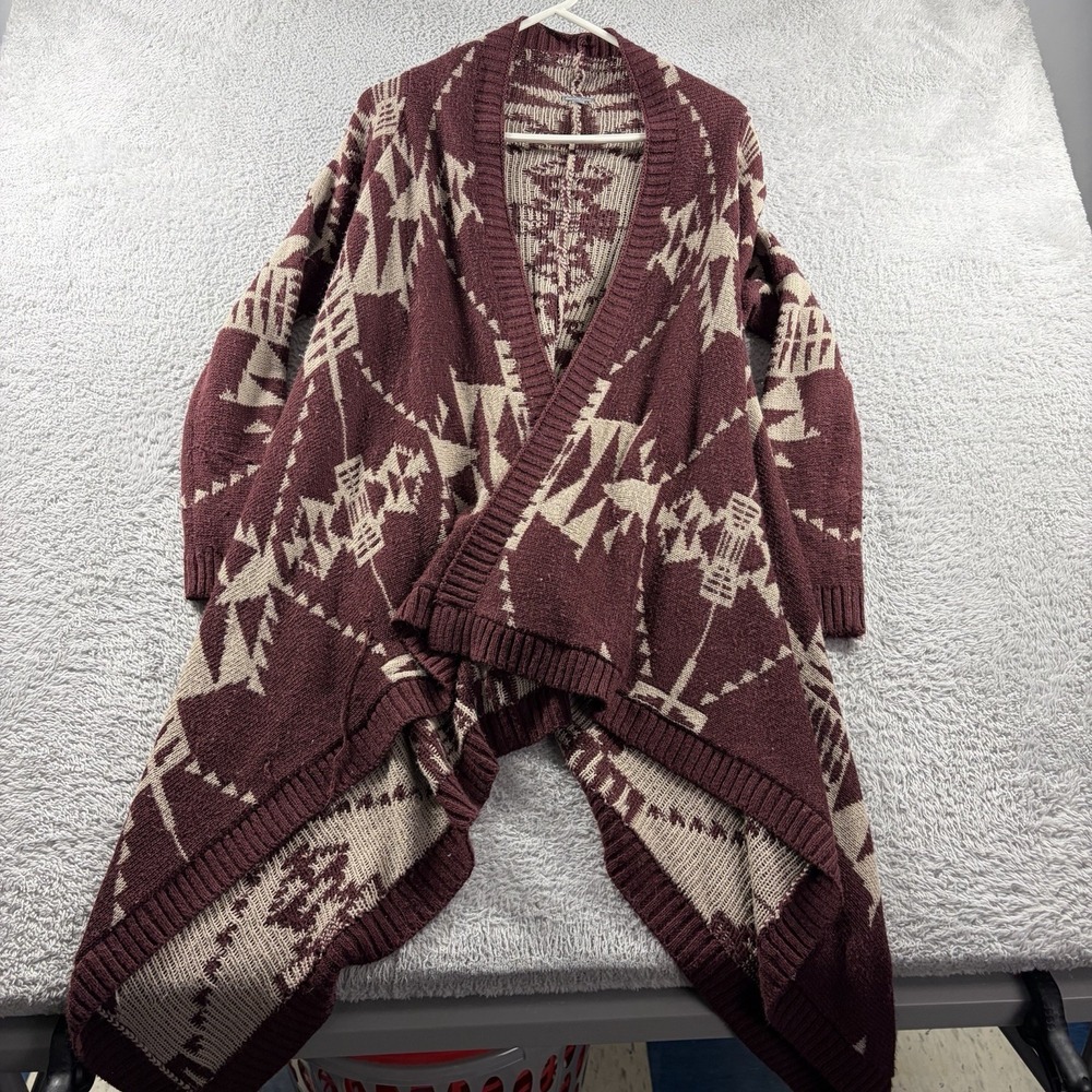 Charlotte Russe Aztec Pattern Knit Open Cardigan Tunic Sweater Womens Small